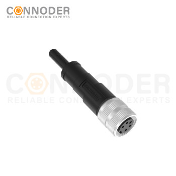 M16 Female Straight Cable Connector Pre-Cast Cable, Industrial Shielded Cable Sensor Waterproof Connector
