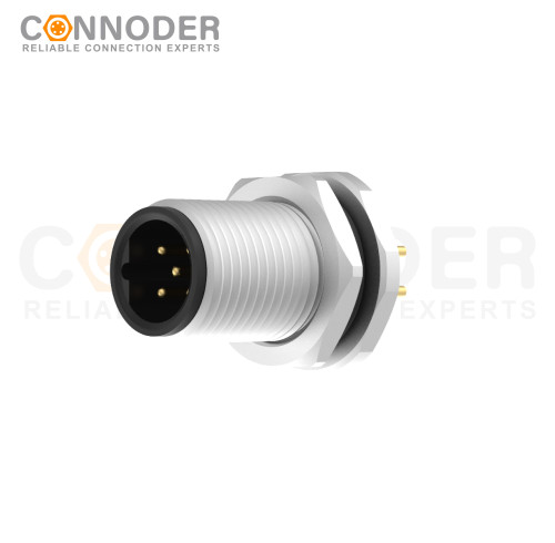 Wholesale M12 B Coded 5 Pin Front Fastened Panel Mount Circular Connector For Pcb, M12 X 1.0, Straight