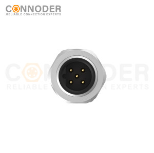 M12 B Code Male Panel Rear Mount Receptacle PCB Connector M16*1.5 | Male Mount with Front Fastened Pane for PCB, M12 X 1.0 - Custom Design, OEM & ODM Services, Ideal for Distributors and Wholesalers