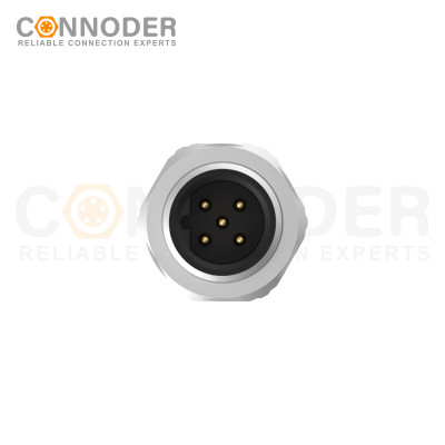 M12 B Code Male Panel Rear Mount Receptacle PCB Connector M16*1.5 | Male Mount with Front Fastened Pane for PCB, M12 X 1.0 - Custom Design, OEM & ODM Services, Ideal for Distributors and Wholesalers