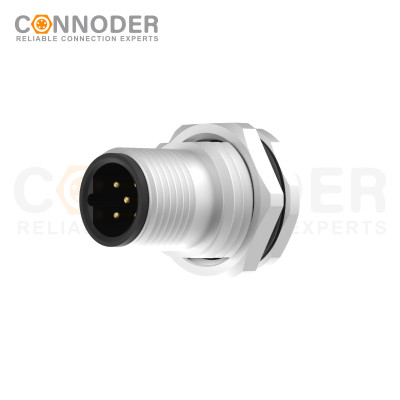 Wholesale M12 5 Pin B Male Aviation Panel Mount Connector,Aviation Panel Back Mount Flange Socket Sensor Connector