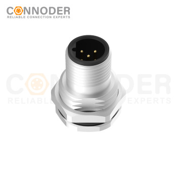 Wholesale M12 B Coded 5 Pin Circular Connector l Aviation Pane Mount Connector,Aviation Panel Back Mount Flange Socket Sensor Connector