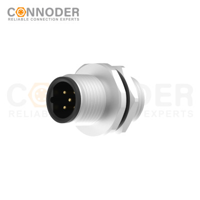 M12 B-coded Panel Circular Connector Plate Front-mounted Fastening Welded Ip67 Protection For Industry Grade Applications