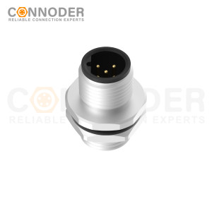 M12 B-coded Panel Circular Connector Plate Front-mounted Fastening Welded Ip67 Protection For Industry Grade Applications