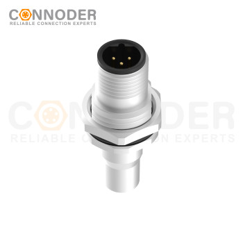Wholesale M12 5 Pin Circular Connector l B Code, Welded Type, Front Lock Mount, With Shield, Factory Manufacturer