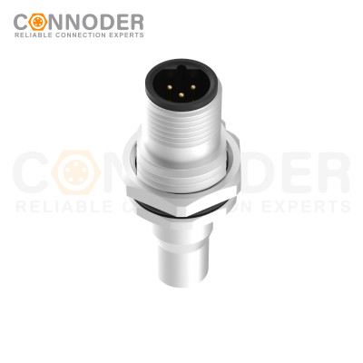Wholesale M12 5 Pin Circular Connector l B Code, Welded Type, Front Lock Mount, With Shield, Factory Manufacturer