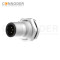 M12 Male Plug Industrial Connector Straight Soldering Backboard mounting Front Fastened Connector M16*1.5