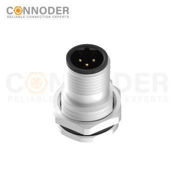 Wholesale M12 B Circular Connector l  5 Pin Straight Soldering Backboard mounting Front Fastened Connector M16*1.5