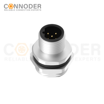 Wholesale M12 B 5 Pin Circular Connector l  Male Welded Plate Front Mounting (Rear Lock) Connector