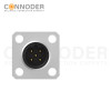 M12 B code Male Circular Connector-Panel Mount,Solder Square Flange,14x14