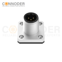 Wholesale M12 B Circular Connector l 5 Pin Male Panel Mount,Solder Square Flange,14x14