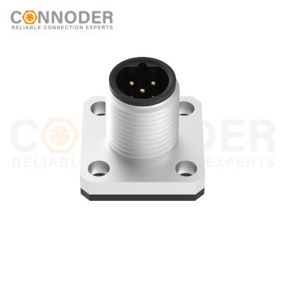 Wholesale M12 B Circular Connector l 5 Pin Male Panel Mount,Solder Square Flange,14x14