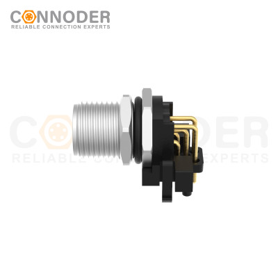 Wholesale M12 Circular Connector l 3 Pin Male Panel Mount, PCB Dip-solder Connection,M12x1.0,