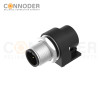 M12 Male Curved Circular Connector-Rear Mount Sockets, PCB Dip-solder Connection,B code,M15x1