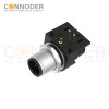 M12 Male Curved Circular Connector-Rear Mount Sockets, PCB Dip-solder Connection,B code,M15x1
