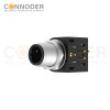M12 Male Curved Circular Connector-Rear Mount Sockets, PCB Dip-solder Connection,B code,M15x1