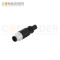 M12 B code Male Cable Connector-Straight Overmolded Cable,UL, PUR, black,Solder Connection