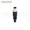 M12 B code Male Cable Connector-Straight Overmolded Cable,UL, PUR, black,Solder Connection