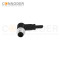 M12 B code Male Cable Connector-Right Angle Overmolded Cable,UL, PUR, black,Solder Connection