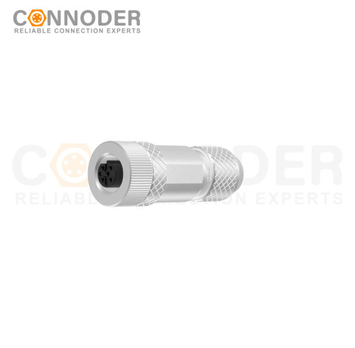 M12 B Code Female Straight Circular Connector-Metal Assembled,Field Wireable,Screw Connection,Shielded,PG9