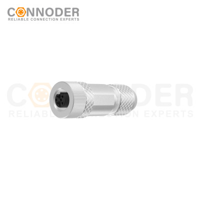 M12 B Code Female Straight Circular Connector-Metal Assembled,Field Wireable,Screw Connection,Shielded,PG9