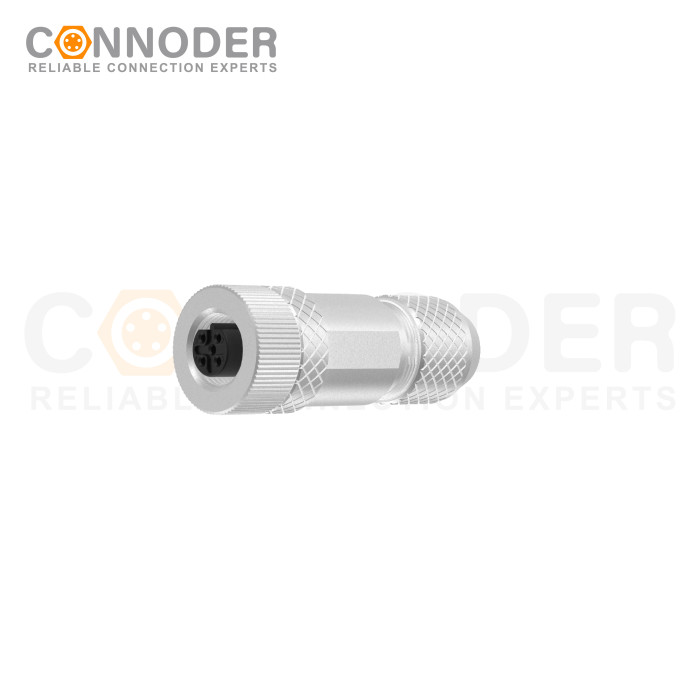 M12 B Code Female Straight Circular Connector-Metal Assembled,Field Wireable,Screw Connection,Shielded,PG9