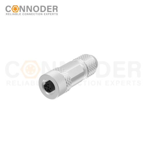 M12 B Code Female Straight Circular Connector-Metal Assembled,Field Wireable,Screw Connection,Shielded,PG9