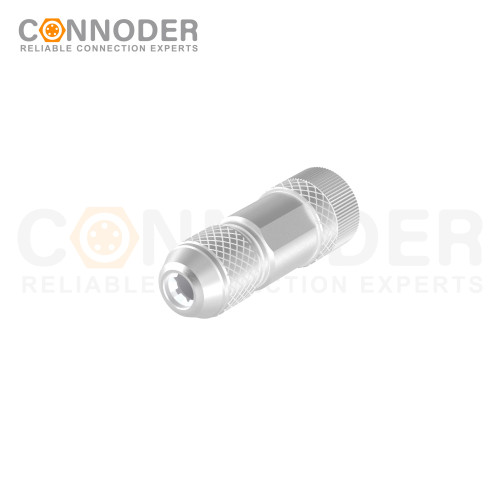 M12 B Code Female Straight Circular Connector-Metal Assembled,Field Wireable,Screw Connection,Shielded,PG9