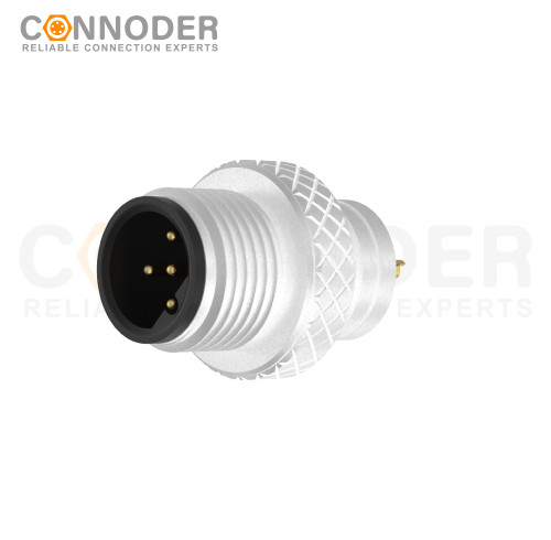 M12 B code Male Cable Connector-Metal Shell Unshielded Overmolded  Connector,Solder Connection,Custom