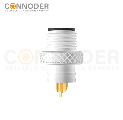 M12 B code Male Cable Connector-Metal Shell Unshielded Overmolded  Connector,Solder Connection,Custom