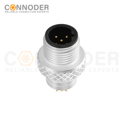 Wholesale M12 B Circular Connector l  4 PinMetal Shell Unshielded Overmolded  Connector,Solder Connection,Custom