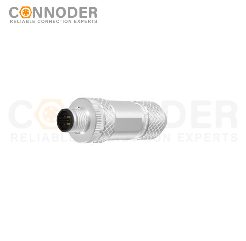 M12 B code Male Straight Circular Connector-Metal Assembled,Field Wireable,Screw Connection,Shielded,PG7