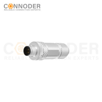 M12 B code Male Straight Circular Connector-Metal Assembled,Field Wireable,Screw Connection,Shielded,PG7