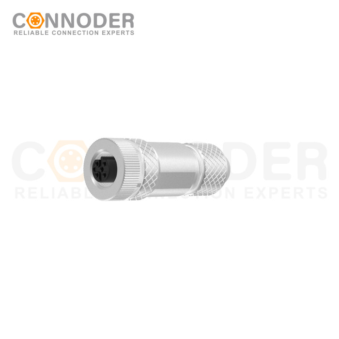 M12 B code Female Straight Circular Connector-Metal Assembled,Field Wireable,Screw Connection,Shielded,PG7