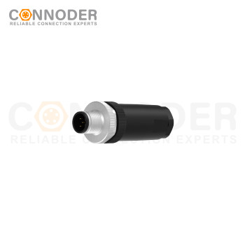 M12 B code Male Straight Circular Connector-Field Wireable,,Screw Connection,PG9
