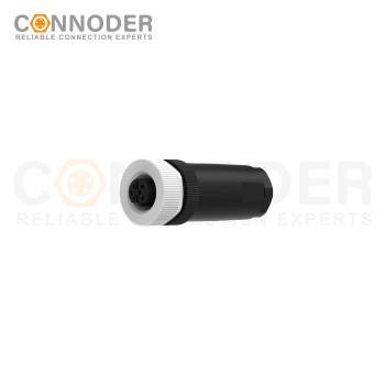 M12 B code Female Straight Circular Connector-Field Wireable Mount,Screw Connection,PG9