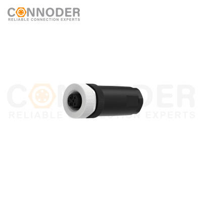 M12 B code Female Straight Circular Connector-Field Wireable Mount,Screw Connection,PG9