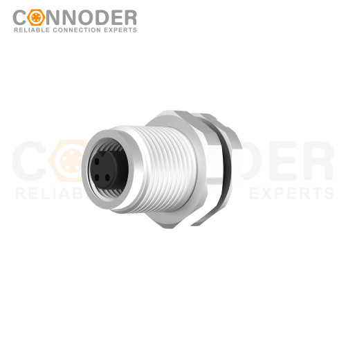 Wholesale M5 3 Pin Circular Connectors Board Rear Mount Female Socket PCB Style, Solder, Front Fastened