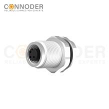Wholesale M5 3 Pin Circular Connectors Board Rear Mount Female Socket PCB Style, Solder, Front Fastened