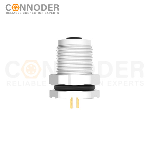 Wholesale M5 3 Pin Circular Connectors Board Rear Mount Female Socket PCB Style, Solder, Front Fastened