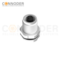 Wholesale M5 Female 3 Pin Circular Connector | Board Rear Mount Female Socket PCB Style, Solder, Front Fastened