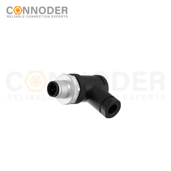 M12 B code Male Angle Circular Connector-Field Wireable,Screw Connection,PG7