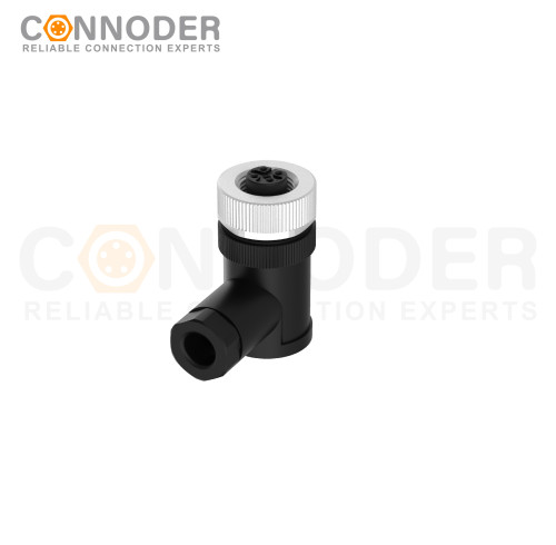M12 B Coded Female Angle Circular Connector-Field Wireable Mount,Screw Connection,PG7