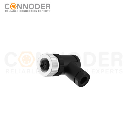 M12 B Coded Female Angle Circular Connector-Field Wireable Mount,Screw Connection,PG7