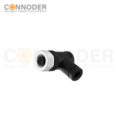 M12 B Coded Female Angle Circular Connector-Field Wireable Mount,Screw Connection,PG7