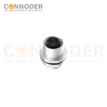 Wholesale M12 Circular Connector l 4 Pin Panel Mount,Solder Connection,M12x1.0, Rear Fastened