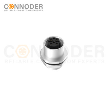 Wholesale M12 Circular Connector l 4 Pin Panel Mount,Solder Connection,M12x1.0, Rear Fastened