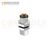 M8 Male Panel Mount Connectors with Solder Contacts , B code,M8*0.5, Rear Fastened,Factory automate