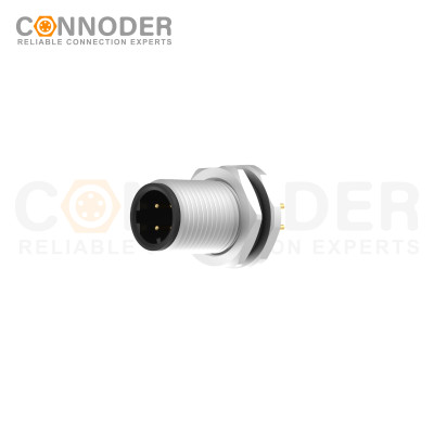 Wholesale M12 D Coded 4 Pin Front Fastened Panel Mount Circular Connector For Pcb, M12 X 1.0, Straight