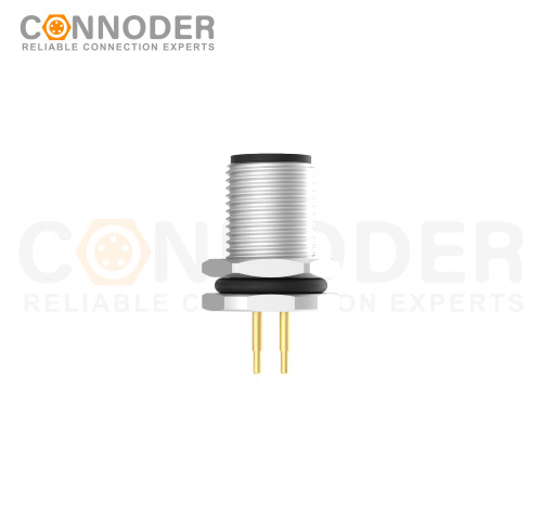 Wholesale M12 D Coded 4 Pin Front Fastened Panel Mount Circular Connector For Pcb, M12 X 1.0, Straight